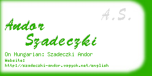 andor szadeczki business card